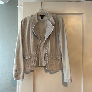 White House Black Market lightweight gray corduroy jacket